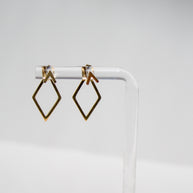 Giselle Glam Diamond V-Shape Ear Stud Drop Earrings