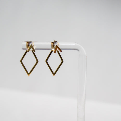 Giselle Glam Diamond V-Shape Ear Stud Drop Earrings