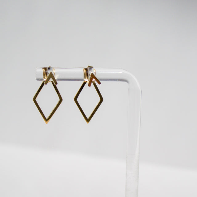 Giselle Glam Diamond V-Shape Ear Stud Drop Earrings